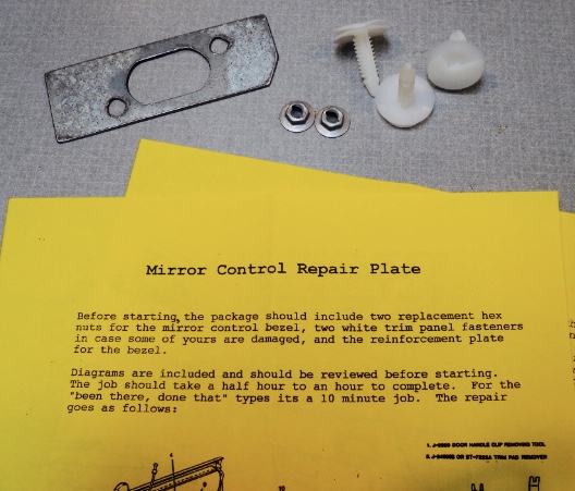 Manual Mirror Repair Plate  Rodney Dickman Automotive Accessories